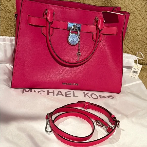 Michael Kors Fuchsia Satchel Shoulder Bag NWT - Picture 2 of 9